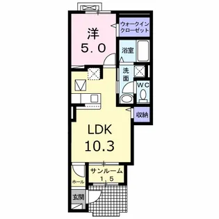 マルベリー ライト キタヤマ【1階】の間取り