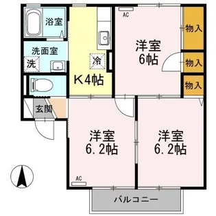セジュールジェントリー B【2階】の間取り