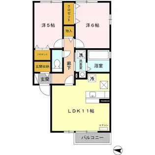 セジュール グリーンテラス【1階】の間取り