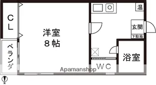 ディアハイツ江陽【201号室】の間取り