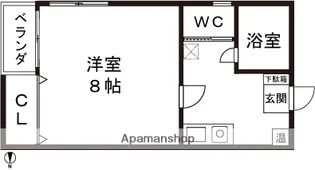 ディアハイツ江陽【202号室】の間取り
