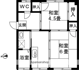 コーポラス小宮【201号室】の間取り