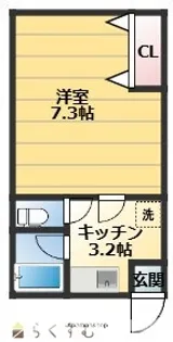 コーポラス蘭【1階】の間取り