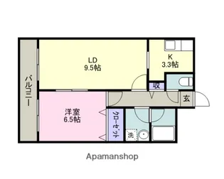 マンション ウィッシュ【202号室】の間取り