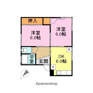 コーポかわせみ【102号室】の間取り