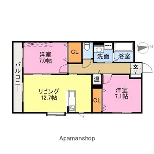 フレンド幸【202号室】の間取り