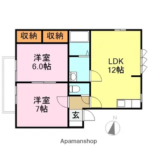 インターパル【204号室】の間取り