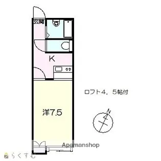 リバーウエスト【107号室】の間取り