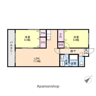 マンションベルフラワー【201号室】の間取り