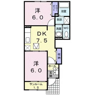 パークサイド カレート D【1階】の間取り