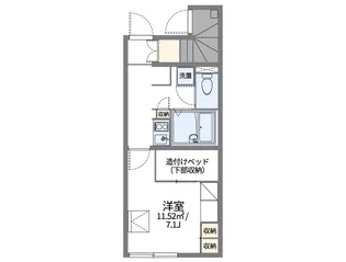 レオパレスアズール【102号室】の間取り