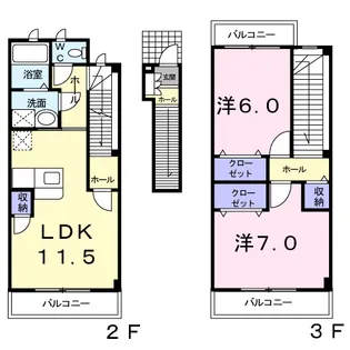 ライツ・レーベン【2階】の間取り