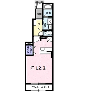 サンシャインKⅢ【1階】の間取り