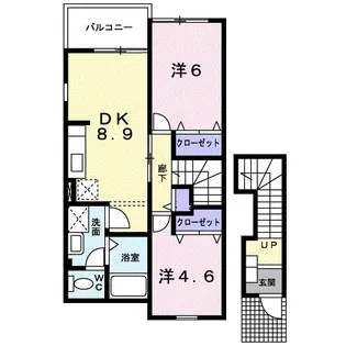 カーサ・エテルノA【2階】の間取り