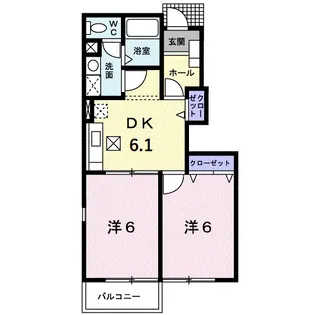 カーサ・エテルノA【1階】の間取り