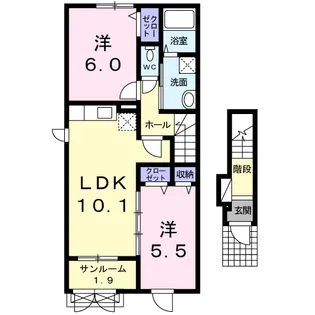プリエ エトワール Ⅱ【2階】の間取り