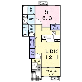 コンドミニアム さくら C【1階】の間取り