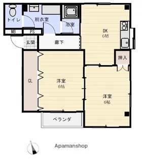 ルナパレス【4階】の間取り