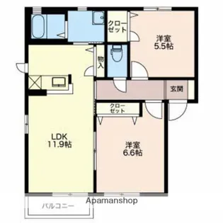 ウッドヴィラ【2階】の間取り