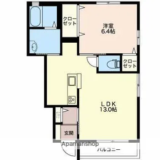 ブライト友愛D【1階】の間取り