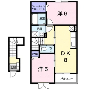 ライフ F【202号室】の間取り