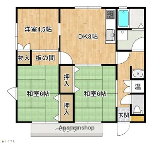 ノーブルハイム喜多町A【1階】の間取り