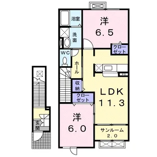 フレンテ デ エスコラB【2階】の間取り
