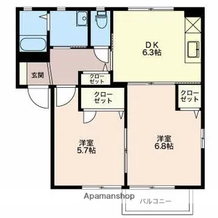 サンモリッツA【2階】の間取り