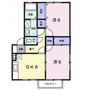 セジュール高見【1階】の間取り