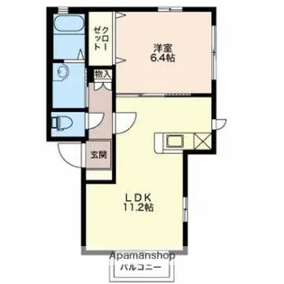 プリシェールK−7【1階】の間取り