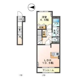 ハニーガーデンウエスト【2階】の間取り