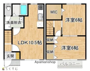ノーブルハイム喜多町B【2号室号室】の間取り