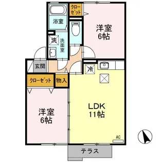 ウィルモアAR【1階】の間取り