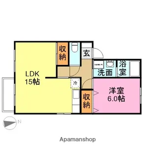 1LDKの間取り画像