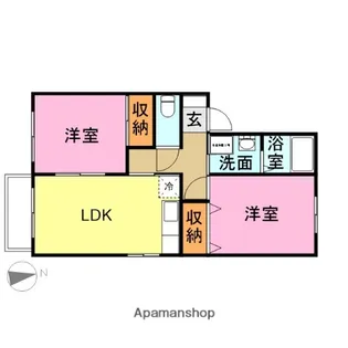 グレイスコートB【202号室】の間取り