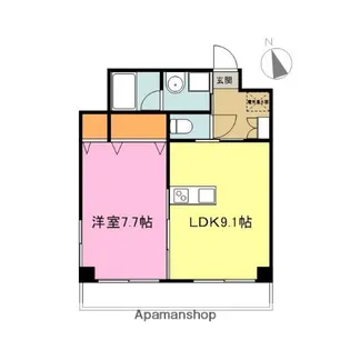 リバーイン城内【405号室】の間取り