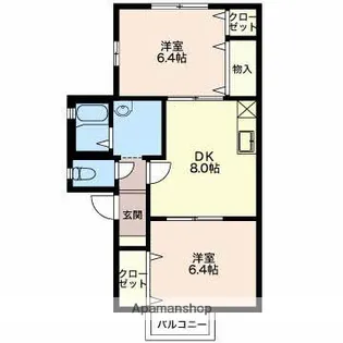 シャンブル【2階】の間取り