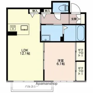 ラグレアーブル・エスト【103号室】の間取り