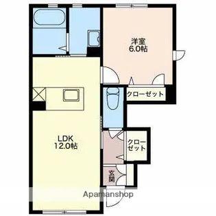 プロヌーヴA【1階】の間取り