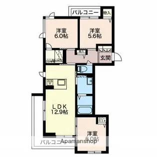 グレイスコート今朝白A【1階】の間取り