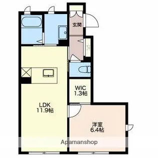ウエストウインドC【1階】の間取り