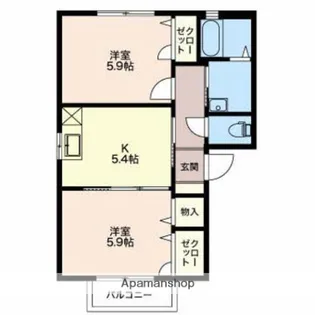 オプチマムB【201号室】の間取り