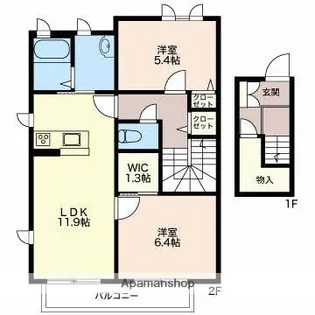 ソレイユ川崎【2階】の間取り