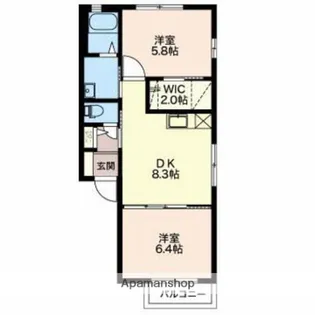 サンモリッツB【2階】の間取り