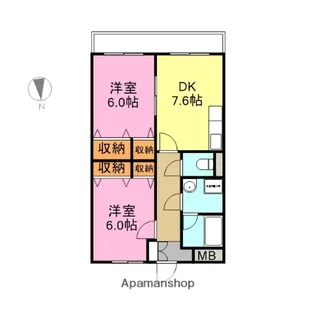 ロイヤルプレース【2階】の間取り
