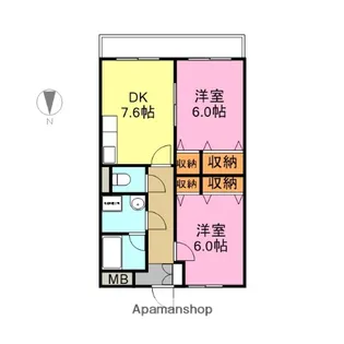 ロイヤルプレース【105号室】の間取り