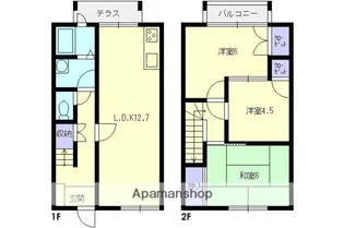 土合タウンハウスA【8号室】の間取り