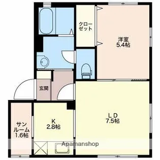 カーサフェリーチェB【2階】の間取り