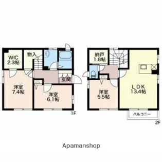 ヴェールシャリオB【101号室】の間取り