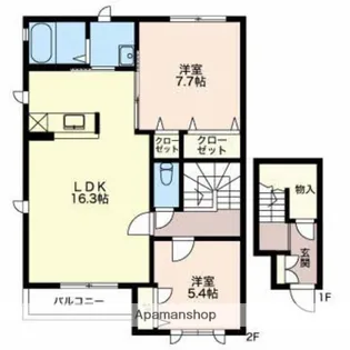 ガーデンシティ長倉E【201号室】の間取り